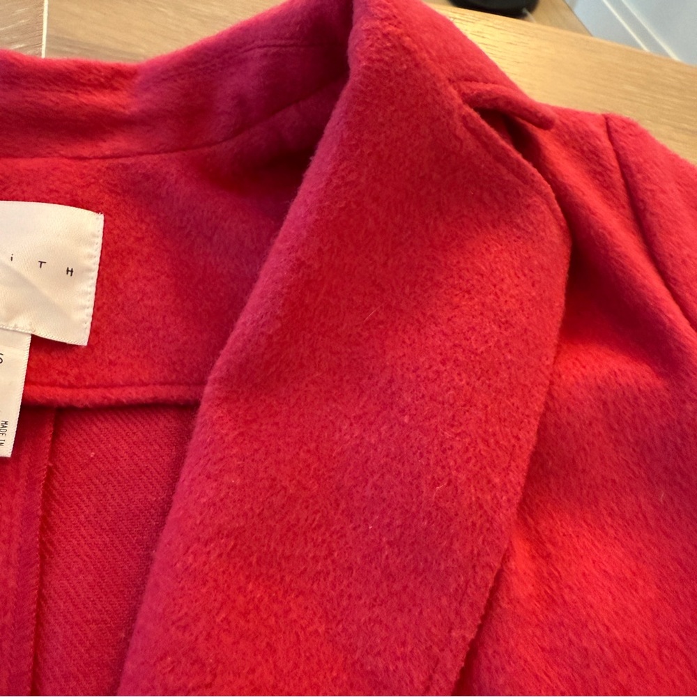 Leith - Single Button Belted Salmon Barbiecoro Oversized Jacket size small - Picture 7 of 13